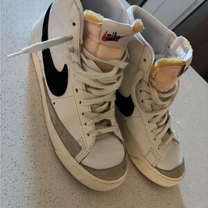 Nike White and Black High-Top Sneakers